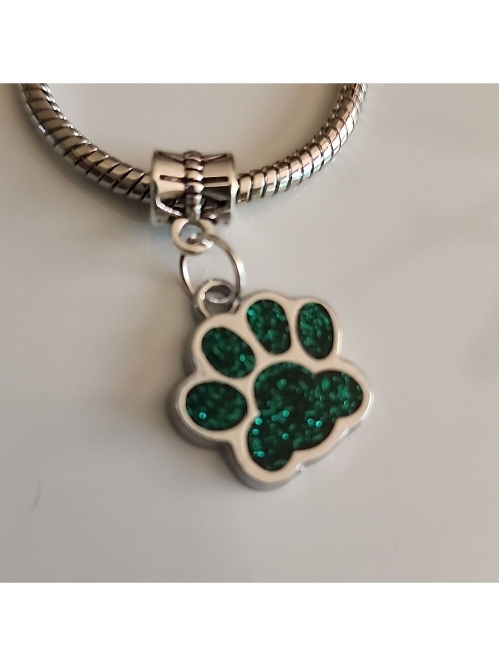 Sparkle Paw Print BRACELET Charm Compatable With Pandora European